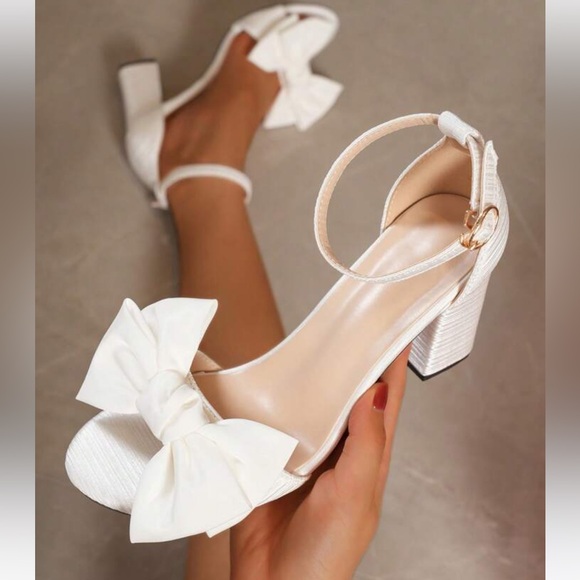 White Block Heel - Picture 2 of 5